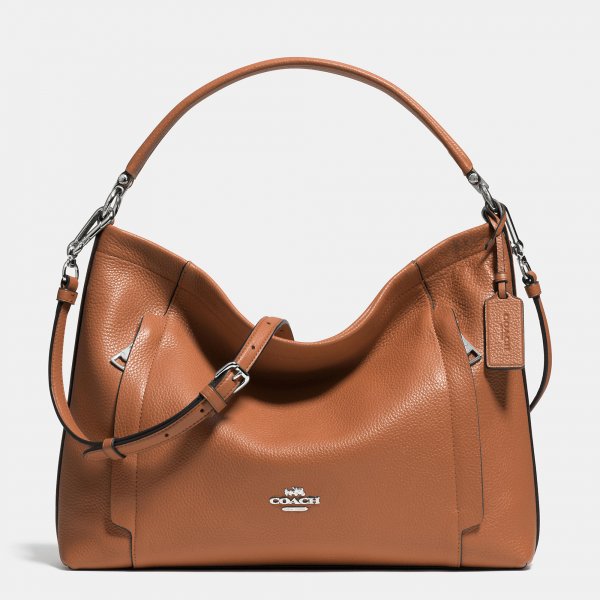 Fashion Decorative Coach Scout Hobo In Pebble Leather